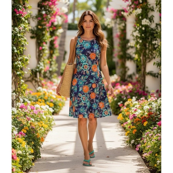 Tacera Dresses & Skirts - Tacera Floral Fit & Flare Sun Dress XL